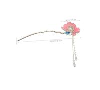 FONDOTIN Enamel Peony U Shaped Hairpin Traditional Chinese Hair Accessories for Women Reliable Hold Vintage Hanfu Hair Fork Decorative Ancient Style
