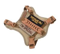 FONDOTIN Escape Tactical Cat Harness with Adjustable Padded Vest and Leash Dog Safety Leash Small Cat Walking Jacket in Khaki with Embroidered Patches for Outdoor Training and Travel