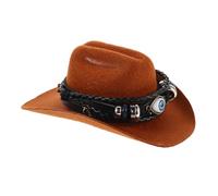 FONDOTIN Evil Eye Charm Cowboy Hat for Pets Soft Lightweight Festival Costume Accessory for Dogs and Cats Photo Shoot Dress Up Party Prop
