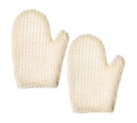 FONDOTIN Exfoliating Bath Gloves 2pcs Set Natural Sisal Body Scrubbing Mitts for Shower Dead Skin Removal and Deep Cleansing Spa Bathing Supplies