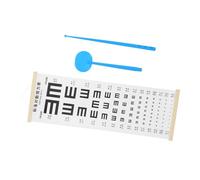 FONDOTIN Eye Test Charts with Wooden Frame and Canvas Wall Mounted Visual Acuity Tool for Kindergarten Dual Sided Design with Logarithmic Scale for Accurate Testing at Home and