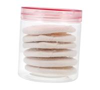 FONDOTIN Face Loofah Scrubber and Rounded Facial Cleaning Pads Set - 6.5cm Diameter, 6 Pieces in Jar - Natural Exfoliating Makeup Remover Sponges for Gentle Daily Face Cleansing