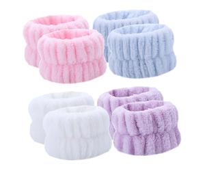 FONDOTIN Face Wash Wristbands Comfortable and Practical Design 8pcs for Women Waterproof Cloth Wrist Spa Wash Bands Chic Style Wristbands to Prevent Water from Spilling down Sleeves