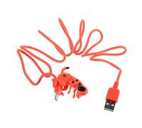 FONDOTIN Fast Charging Puppy USB Type-c Cable Portable Data Charger for Smartphones with Sturdy Connector Orange Cord for Various Models at Home Work Travel