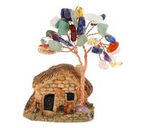 FONDOTIN Feng Shui Tree of Life Money Tree Ornament with Colorful Crystals Home and Office Decoration for Wealth Stylish Friends and Business Partners