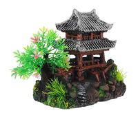 FONDOTIN Fish Tank Decoration Resin Tower Resin Artificial House Fish Tank Supply