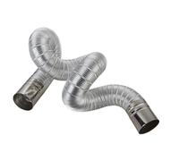 FONDOTIN Flexible Stainless Steel Stove Chimney Exhaust Pipe 60mm x 1.5m Steel Head for Indoor Home Ventilation and Heating Stove Flue