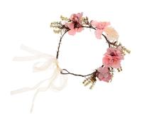 FONDOTIN Floral Headband Wedding Bridal Flower Wreath Hair Accessory for Beach Holiday Photography Photo Props Comfortable Fit