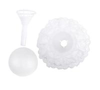 FONDOTIN Foam Floral Bouquet Holder Set with 18cm Half Sphere, White Lace Edge and Handle for Bridal Wedding Bouquet DIY, Fake Flowers Craft Supplies for Bride and Event