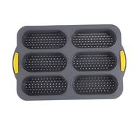 FONDOTIN Food-Grade Silicone Hot Dog Bun Pan with Cavities Non-Stick Flexible Loaf Mold for DIY Sandwich French Bread Baguette Rolls Baking Tray High Capacity for Home Kitchen