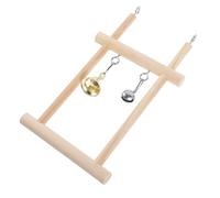 FONDOTIN Funny Parrot Swing Cage Toy for Parakeets Safe Chew Play Platform with Bell Bird Perch for Climbing Grinding Claws Interactive Stretch Balance Activities