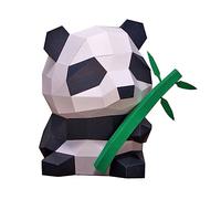 FONDOTIN Geometric Panda Paper Model DIY Animal Papercraft Handmade Origami for Home Decor Safe Paper Material Enhances Hand Eye Coordination and Parent Interaction