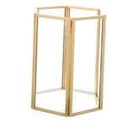 FONDOTIN Glass Brush Holder Organizer for Vanity Table Makeup Brush Storage Cup with Gold Brass Pearls Portable for Home and Professional Use