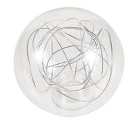 FONDOTIN Glass Globe Lampshade with Silver Aluminum Wire Pendant Light Cover Elegant Fixture Replacement Shade for Bulbs Transparent Globe Shade for Pendant Lighting