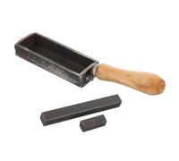 FONDOTIN Gold Silver Copper Casting Mold Strip Shape with Wood Handle Iron Ingot Mold for Melting and Refining Precious Metals Compact Metal Casting Tool for DIY Jewelry and Ornament Making