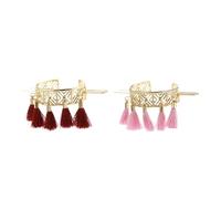FONDOTIN Hair Accessories Holiday Jewellery Vintage 2pcs Bun Cages Hair Cuff Semicircle Design Elegant Alloy for Daily Use and Dances for Braids