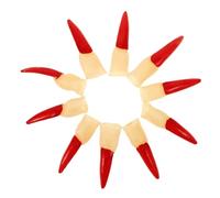 FONDOTIN Halloween Fake Witch Finger Sleeve Red Large Nail Halloween Party Decorative Multi-function Rubber Fake Finger Prop for Festival Cosplay