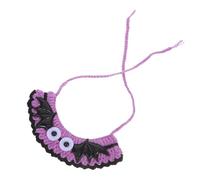 FONDOTIN Halloween Knitted Cat Collar Scarf Adjustable Woolen Pet Bib Small Size 9-14cm Neck Circumference Festival Halloween Dog Cat Accessory