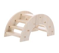 FONDOTIN Hamster Wooden Climbing Bridge Toy for Small Animals Natural Wood Structure for Guinea Pigs and Chinchillas Safe Playground Accessory for Pet Cages