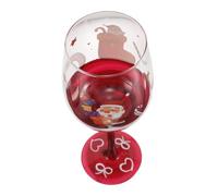 FONDOTIN Hand-Painted Christmas Wine Glasses Holiday Drinkware Decorative Goblets for Festive Parties Elegant Red Wine Glasses with Artistic Holiday Charm