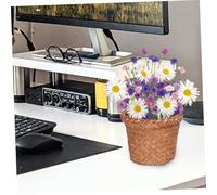 FONDOTIN Hand-woven Trash Bucket S Multi-function Compact Waste Basket for Home Office Lightweight Storage Bin Stylish Rattan Wastebasket for Bedroom and Living Organization