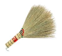 FONDOTIN Handmade Straw Broom Short Handle Bed Broom Portable Desktop Dust Brush for Corner Cleaning Natural Braided Straw Sweeper for Home and Office Use