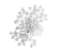 FONDOTIN Handmade Wedding Hair Comb with Rhinestones and Imitation Pearls Elegant Bridal Headpiece for Brides Bridesmaids Wedding Guests Sophisticated Crystal Hair Accessory