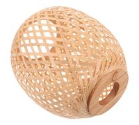 FONDOTIN Handwoven Bamboo Drum Lampshade Rustic Light Diffuser for Bedroom Restaurant Outdoor Use Eco-Friendly Chinese Style Ceiling Cover