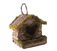 FONDOTIN Hanging Bird House for Birds Rustic Parrot Nest Cage Garden Balcony Decoration Wooden Material for Safe Shelter from Predators and Weather