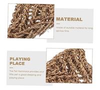 FONDOTIN Hanging Reptile Hammock Natural Grass Woven Lizard Sleeping Bed for Bearded Dragons Snakes and Reptiles Easy to Fix and Remove Pet Habitat Accessory