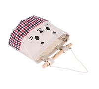 FONDOTIN Hanging Storage Bag Wall Mount Organizer Cotton Linen Fabric with Red Black Plaid Pattern Over Door Closet Magazine Pockets for Home Storage and Room Organization