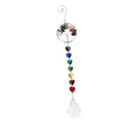 FONDOTIN Heart Shaped Crystal Prism Pendant Hanging Decor Rainbow Maker for Windows Home Garden Feng Shui Wedding Display Light Reflection Ornament