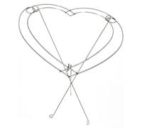 FONDOTIN Heart-shaped Metal Fixing Frame Floral Material Silver Iron Flower Support Sturdy Delicate Romantic Style for Valentine Decor