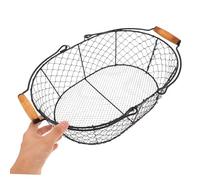 FONDOTIN Heavy Duty Metal Firewood Carrier with Handles Open Fireplace Log Holder Basket for Indoor Coal Storage Portable Wood Tote for Kitchen and Hearth Wrought Iron Rack for Easy