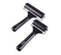 FONDOTIN Heavy Duty Rubber Stamping Roller with Metal Frame for Ink Distribution and Anti-Skid Tape Application Smooth Printmaking and Crafting Tool Black
