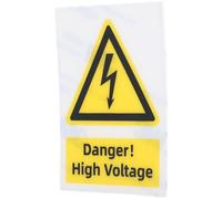 FONDOTIN High Voltage Caution Label Electrical Warning Sign Adhesive Safety Sticker Water-resistant Industrial Use Protective High Voltage Alert