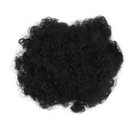 FONDOTIN Human Hair Curly Bun Ponytail for Black Women Natural Afro Puff Hairpiece Voluminous Drawstring African Wigs Stylish Messy Updo Extension for All Hair Types