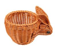 FONDOTIN Imitation Rabbit Basket for Home Decor Handmade Woven Storage Bin Small Picnic Basket Open Top for Nursery Kitchen Storage Cute Animal Shape Design