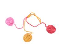FONDOTIN Interactive Cat Ball Hanging Sisal Ball for Indoor Play Safe Materials Engaging Fun for All Ages Promotes Activity and Exercise for Cats and Kittens Pink Orange