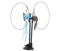 FONDOTIN Kitten Teaser Stick Dual- Cat Toy for Promotes Exercise and Relieves Stress Butterfly Mouse