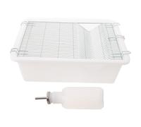 FONDOTIN Laboratory Rat Rearing Cage Lab Mouse Cage with Heat Resistant PP and Stainless Steel, Ventilated Top, Secure Closure for Mice and Rodents in Academic Facilities