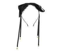 FONDOTIN Lace Bowknot Hairband Elegant Ribbon Headpiece with Tassels Lightweight Sweet Temperament Headband for Women Cosplay and Daily Wear