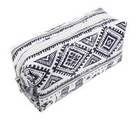 FONDOTIN Large Capacity Makeup Bag Beige Elephant Design Toiletry Organizer Pouch for Travel and Daily Use with Versatile Compartments for Cosmetics and Beauty Essentials