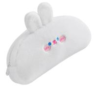 FONDOTIN Large Capacity Plush Pencil Organizer Cartoon Design White Pencil Bag for Students Easy to Carry Organize and Store Stationery Can Be Placed in A School Bag Or Briefcase