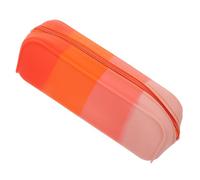 FONDOTIN Large Capacity Silicone Pencil Pouch Creative Appearance Design Cute Aesthetic Stationery Organiser Protects from Scratching and Damage Orange for Boys and Girls Can Be Given as A
