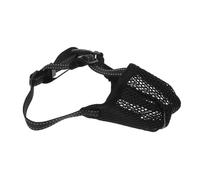 FONDOTIN Large Dog Mesh Muzzle Adjustable Soft Breathable Pet Mask Dog Safety Mouth Cover Prevents Biting Chewing Puppy Mouth Cover Black l