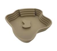 FONDOTIN Large Turtle Bathing Pool with Ramp, Plastic Reptile Water Dish for Soaking and Feeding, Brown-green Big Turtle Tub Suitable for Tortoises and Gecko Habitat