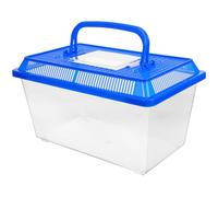FONDOTIN Large Turtle Tank with Lid and Handle Blue Indoor Turtle Habitat Box for Reptile Raising and Transport for Tortoise and Fish Care