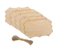 FONDOTIN Large Unfinished Wood Sign with Rope Blank Decorative Plaques for Crafts Home Decor Weddings and Events Wooden Hanging Boards for DIY Painting and Pack