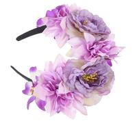 FONDOTIN Large Vintage Peony Flower Headband for Women, Double-sided Realistic Floral Hair Accessory, Prom and Travel Decorative Headpiece for Photoshoots